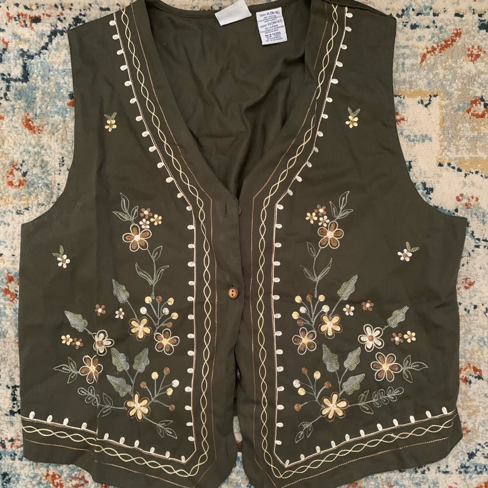 Green embroidered vest!